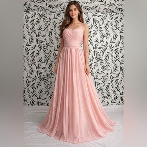 Gorgeous Sweetheart Sz M 8 Sleeveless Ruched Chiffon Bridesmaid Evening Gown #6